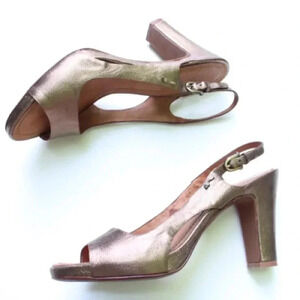 Naked feet sling back heels